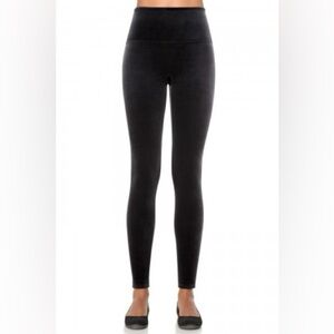 Spanx Womens High Waisted Velvet Leggings 2070  Black XL Athleisure casual